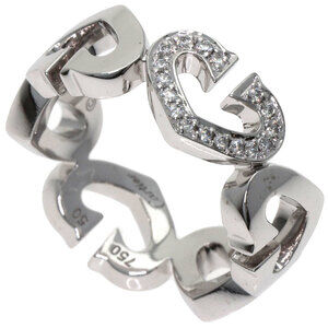 CARTIER 18k Silver Diamond Heart Ring #50